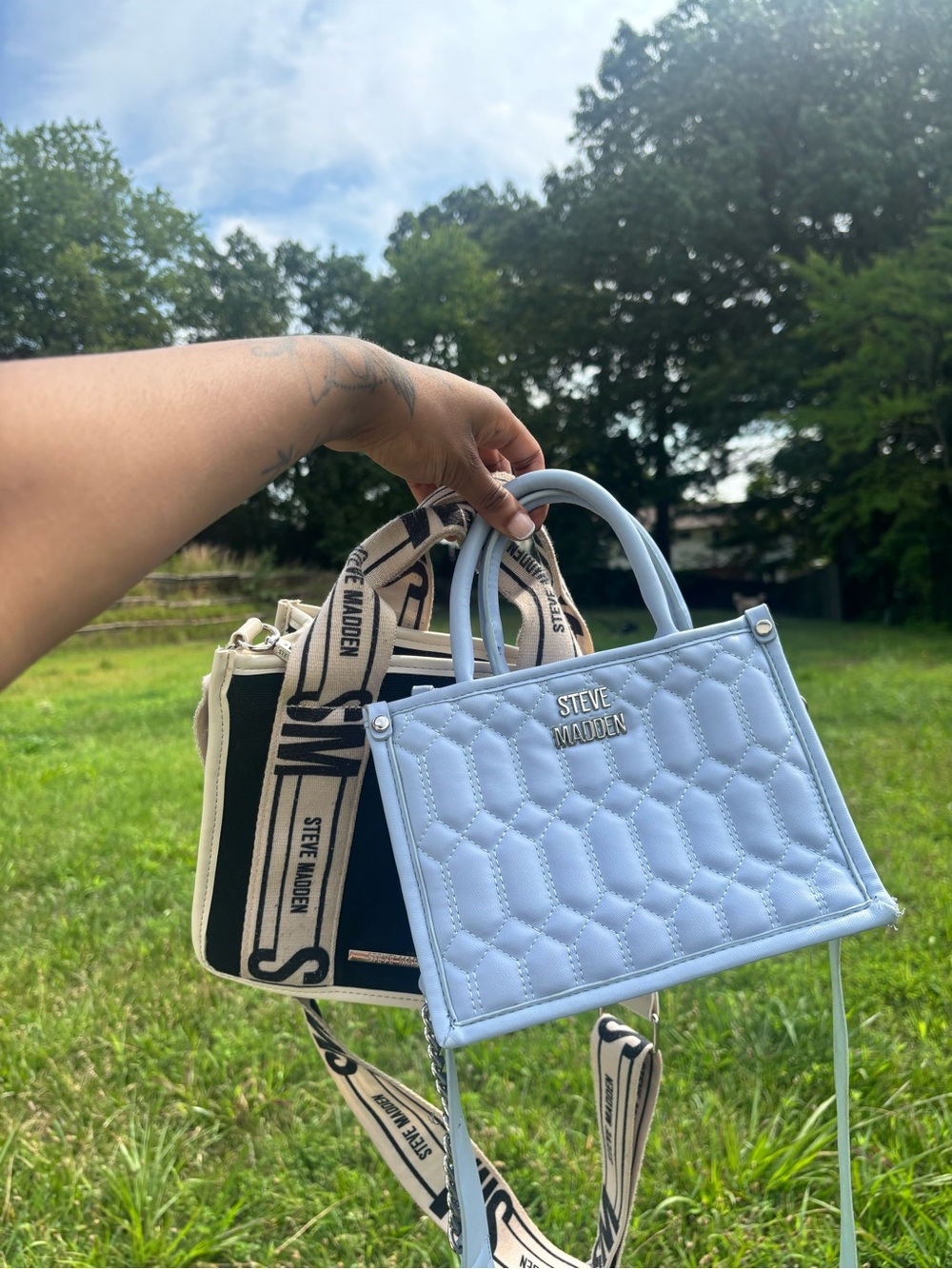 Steve Madden Baby Blue & Black Bag